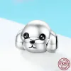 Para pandora charms autênticos 925 contas de prata nova pegada de cachorro doce pata ossos miau woof grânulo