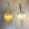 Lustres Moderno Borla Lustre Villa Jantar Festa Luz Prateada Luxo Minimalista Fluxo Suspensão Arte Design Escada