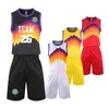 Комплекты одежды индивидуальные дети для взрослых баскетбольные костюмы костюма колледжа Команда Команда Профессиональная одежда Дети мужчины 2 Спортивная форма 230620