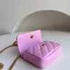 Bolso de cadena de diseñador Bolso con solapa de piel de becerro de caviar Bolso de hombro de lujo de 12,5 cm Bolso cruzado de alta imitación con caja ZC091