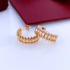 Boucles d'oreilles de luxe en titane et acier pour femmes, exquises, simples, à la mode, bague en diamant C, bijoux pour dames, cadeau, sans coffret