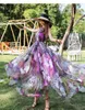 Basic Casual Jurken Bloemen Zomer Sleevelss Suspender Maxi Dress for Women Sexy Backless Beach Purple Boho Robe Femme Sundress Dress Po 230620