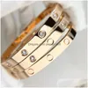 Bangle Love Designer bransoletka męska luksusowa marka bransoletki 18K Rose Gold Sier Sier Stated Stal Stal Diamond Craft Craft Craftriver Dh1tz