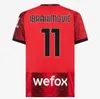 Personalidad 23-24 Personalizado 11 Ibrahimovic Camisetas de fútbol de calidad tailandesa 8 TONALI 19 THEO 23 Tomori 90 DE KETELAERE 27 Origi Ropa de fútbol personalizada