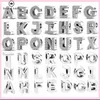 925 silver for pandoraly charms jewelry beads Letter Initials A to Z Charms Alphabet charm set Pendant DIY Fine Bead Jewelry