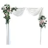 Flores decorativas 2 peças de arco de casamento artificial para cerimônia, tecido drapeado verde, caramanchão, decoração para festa de fim de ano, pano de fundo para recepção