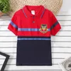 Koszule dla dzieci Wysokiej jakości dzieci koszule polo chłopcy Top hurtowe dzieci T-shirt Patchwork Polo Child Boys Średni i duże koszule dziewcząt 230620