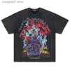 T-shirty męskie Hip-Hop Heavy Wash Skull King Devil Print T-shirt T230621