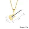 Pendentif Colliers Mode Guitare Musique Collier Pour Hommes Mâles Instrument Chaîne Réglable Lien 24 Pouces Bijoux À La Mode