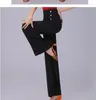 Abbigliamento da palcoscenico Pantaloni da danza moderna Vita alta da donna Latin Social Gamba larga Pole Dancing Abiti da ballo jazz Abiti da ballo Hip Hop Pantalone