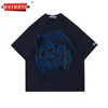 Herren T-Shirts Männer T-Shirt Streetwear Hip Hop Übergroße Schlange Grafik T-shirt Harajuku Schlange Gedruckt Tops T-shirts Baumwolle Schwarz Blau 230620