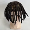 6 pouces Péruvien Vierge Cheveux Humains Postiches Couleur Brun Foncé 2 # Dreadlocks Full PU Topper pour Homme Noir