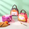 Conjuntos de Louça Lancheira Fofa Portátil Caricatura Bento Box Bolsa Com Isolamento Térmico para Crianças Recipiente Escolar Bolsa de Mão