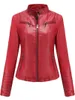 Femmes Blouses Femmes Faux Cuir Veste Automne Hiver À Manches Longues Plus La Taille De Mode Dames Solide Fermeture Éclair Biker Manteau Femme Casual Outwear