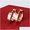 Stud Fashion Love Designer Earring Gold Studs Ear Clip Luxury Jewelry Size 9mm 12mm Ladies Sterling Sier Ring for Drop Delivery Earri DH4NP