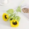 Fleurs décoratives maison artificielle jaune tournesol Branches plante chambre décoration Simulation tournesols faux plantes vertes