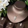 Halsband örhängen set hibride topp baguette 3st justerbar ring och örhänge set kubik zirkonia dubai nigeria bröllop smycken n-635