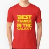 Camisetas masculinas Noivo na galáxia Verão Lindo design Hip Hop T-shirt Noiva Casamento Casamento Estrelas Escuro Esposa Mãe