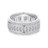 Bagues de grappe ANZIW luxe 5A CZ bague d'éternité complète bande en argent 925 large promesse de mariage pour femmes hommes Zircon diamant bijoux de fiançailles