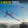 Electric RC Aircraft F4U RC Plan 2.4 GHz 4Ch 400mm Wingpan One Key Aerobatic RTF Remote Control Toys Presents To Children 230620