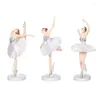 Figurine decorative 3PCS Ballerina Statue Desktop Ornament Dancing Girl Crafts Art Home Decor