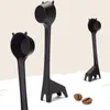 Creative Cartoon Giraffe Shaped Coffee Spoon Lovely Coffee Bean Powder Scoop Measuring Plastic Spoon