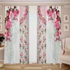 Vorhang Eleganz Frühling Hochzeit Blume Rose Rot Rosa Moderne 2 Stück Dünne Fenster Für Wohnzimmer Schlafzimmer Wohnkultur