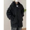 Giacche da uomo SYUHGFA Spring Loose Men's Windproof Dooded Outdoor Mountaineering Cargo Jacket Tinta unita Cappotto sportivo 2023