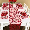 New Wedding Red Love Heart Runner da tavolo in pizzo Regalo di San Valentino Decorazioni per la tavola di casa Forniture per feste Tovaglie