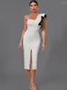 Casual Kleider Rüschen Party Kleid 2023 Frauen Grün Bodycon Elegante Sexy Midi Abend Club Hohe Qualität Sommer Geburtstag Outfit