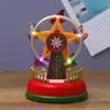 Party Decoration Christmas Village Glowing Music House Carousel Ferris Wheel 2023 Xmas Tree Ornament Present