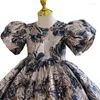 Fille robes haut de gamme princesse robe florale pour bébé élégant mariage enfants Vintage baptême robe de bal enfants fête d'anniversaire