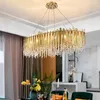 Luxury Pendant Lamps Gold Kitchen Island Chandelier Modern LED Dining Room Crystal Hanging Light Fixture Living Room Home Decor Lustre