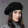 ENJOYFUR Vrouwen Winter Wol Gebreide Franse Baret Warme Klassieke Effen Kleuren Mode Baret Hoeden Voor Lady L230523