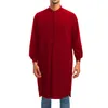 Ethnic Clothing Muslim Men Jubba Thobe Long Sleeve Solid Color Breathable Robes 2023 Stand Collar Islamic Arabic Kaftan Abaya S-5XL Blouse