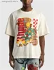 Męskie koszulki rhude z krótkim rękawem Flag Flag Flag Wysokiej jakości bawełniany swobodny t-shirt T230621