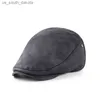 Bérets 2021 PU Cuir Gavroche Cap Hiver Bérets Mâle Chaud Visières Cap Mode Lettre Snapback Caps pour Hommes Os Gorras Casquett L230523