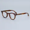 Lenzenvloeistof Frame TOP Japanse Handgemaakte Acetaat Ronde Brillen Frames Zwart Schildpad Retro Klassieke Mannen Vintage Bril Bijziendheid Eyewear 230621