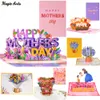 Other Event Party Supplies 3D Pop Up Mothers Day Cards Gifts Floral Bouquet Greeting Flowers for Mom Wife Birthday Sympathy Get Well 230620