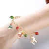 Link Bracciali Braccialetto dorato Catena con ciondolo Donna Ragazze Festa Matrimonio Gioielli Regalo di Natale