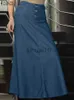 Gonne ZANZEA Donna Vita alta Denim Gonna blu Moda Estate A-line Party Gonne lunghe Faldas Saia Vintage Solid Work Maxi Gonna Jupe J230621