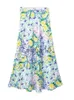 Spódnice damskie kwiatowe drukowane spódnica midi 2023 Summowa kobieta wysoka talia Chic A-Line Sukienka Vintage Ladies Beach Style Mid Calf J230621