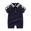 Été nouvelle mode nouveau-né Creeper bébé coton mince col polo manches courtes Angle plat body