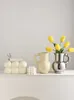 Planters Pots Ceramic French Handle Milk Pot Ceramic Flower Ware Style gouden accessoires nordic ceramic R230621