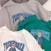 T-shirt Summer Kids Boy T-shirt in puro cotone a maniche corte Cartoon Bears Ragazzi per bambini Top Handsome Wearing Baby Clothing 230620