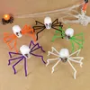 New Black Scary Spider Skull Skeleton Halloween Party Decorations for Home Bar Supplies Haunted House Horror Props Kids Trick Toy