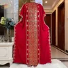 Этническая одежда мода Abaya Африканское Дубайское платье индейки с шарфом высококачественной ткани с блестками вышивка длинной леди 230620