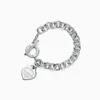 Origineel merk Klassiek TFF 925 Sterling Zilver Hart Nieuwe Diamanten Pijlpunt Liefde Hanger Armband Mode Handstuk Met logo