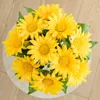 Dried Flowers 33cm Artificial Transparent Tube Single Sunflower Fake Plant Wedding Silk Bouquet Decoration Household Party Supplies