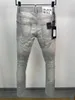 Calça Jeans Masculina 2023 Cinza Splash Tinta Emenda Moda Lápis A606#